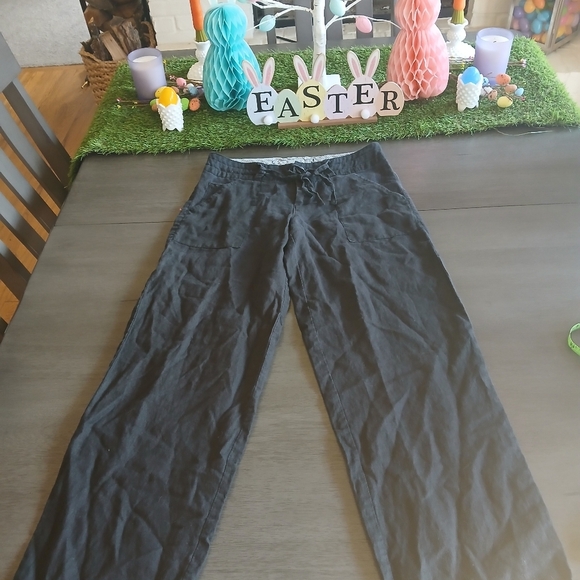Papaya Linen Black Wide-Leg Pants Nwot Size Small - Picture 2 of 9